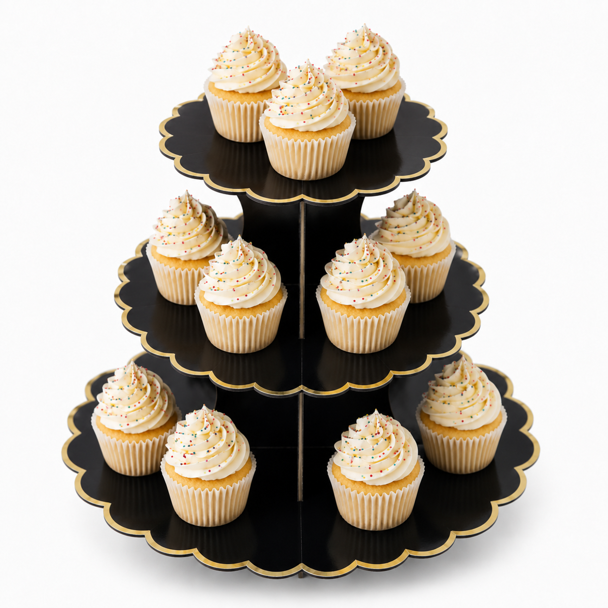 ParttyHub Colourful Party Cupcake Stands- Black | CLRF | Pack 1