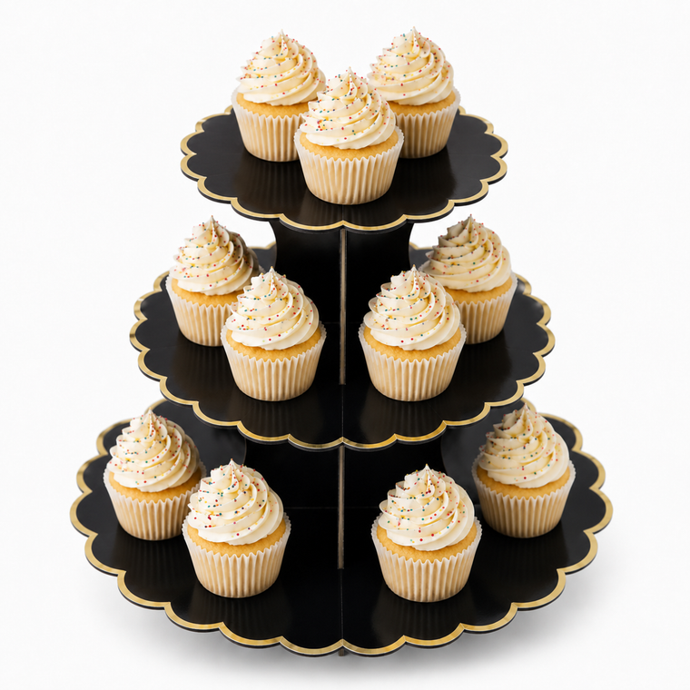 ParttyHub Colourful Party Cupcake Stands- Black | CLRF | Pack 1