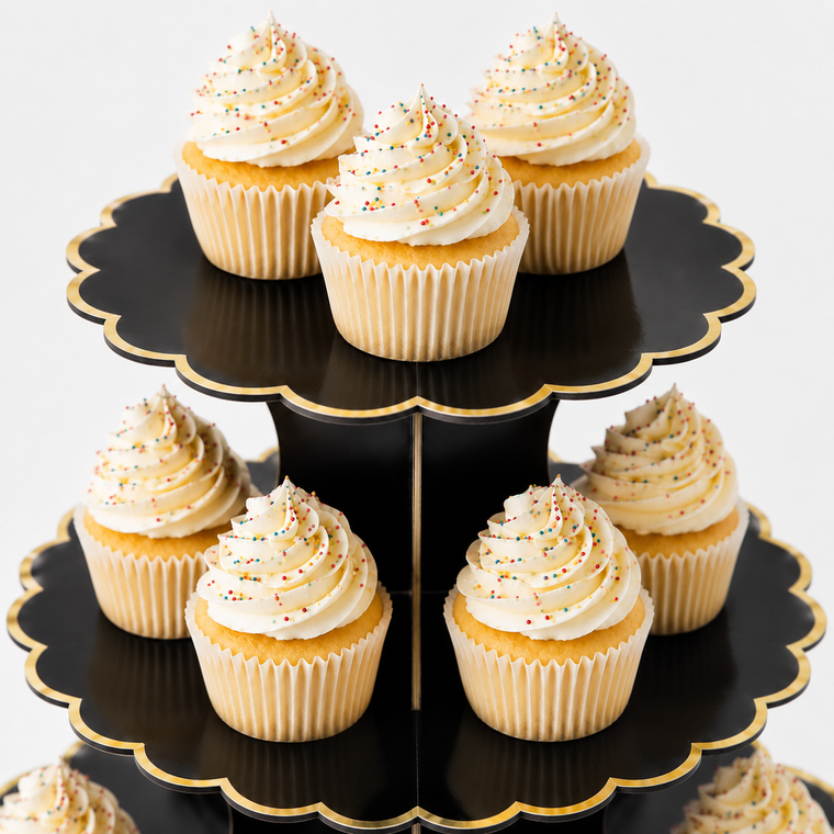 ParttyHub Colourful Party Cupcake Stands- Black | CLRF | Pack 1