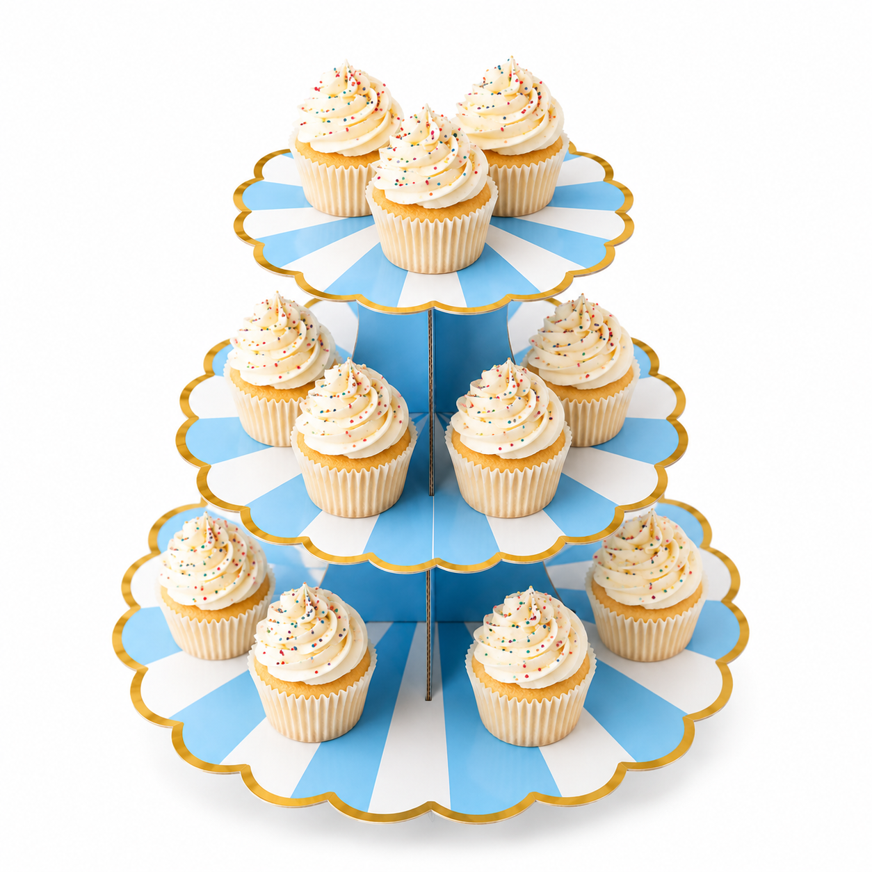 ParttyHub Cabana Striped Cake Stand- Blue | CANSTR | Pack 1