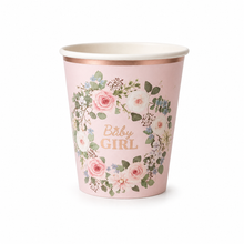 Parttyhub baby girl floral party cups | BGRL | Pack 8