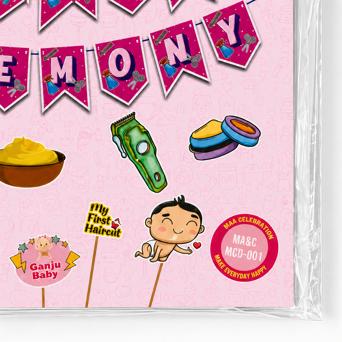 PARTTYHUB BABY GIRL'S MUNDAN CEREMONY DECOR KIT- ENGLISH | BGS | PACK 1