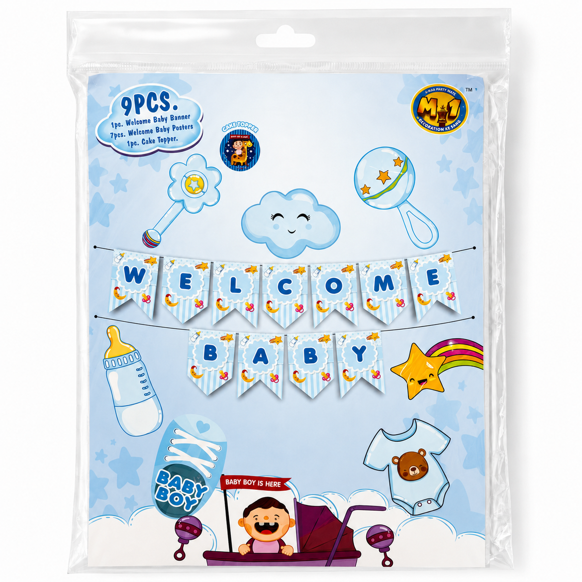 PARTTYHUB BLUE BABY SHOWER CELEBRATION DECOR KIT | BLU | PACK 1