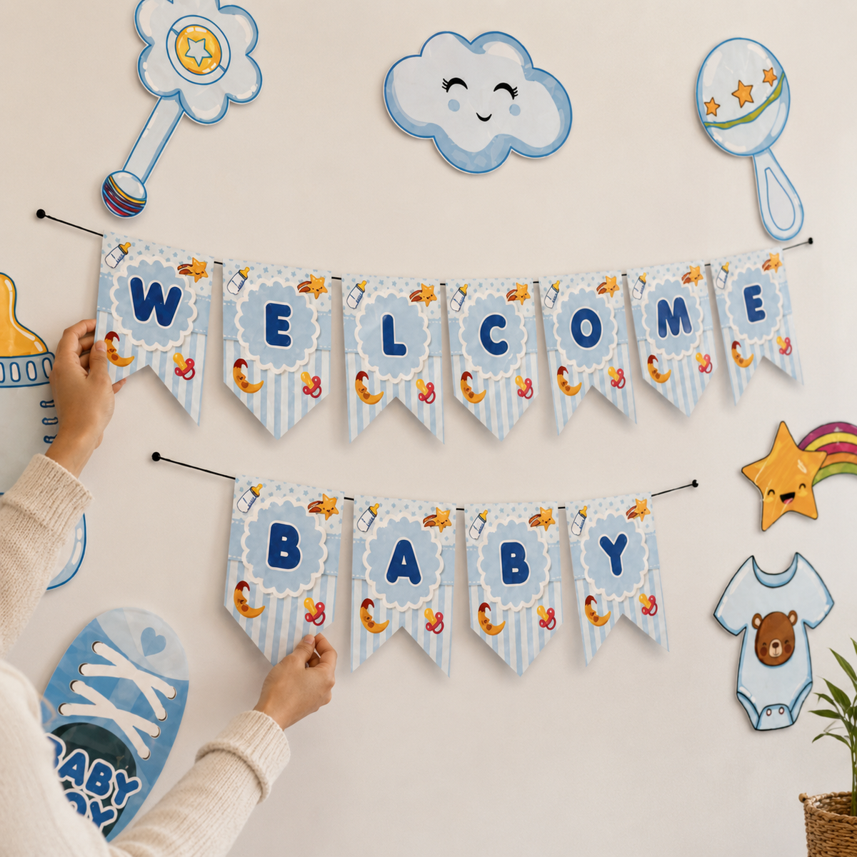 PARTTYHUB BLUE BABY SHOWER CELEBRATION DECOR KIT | BLU | PACK 1