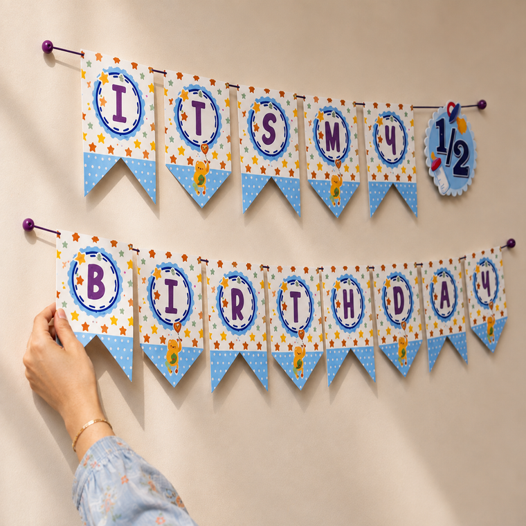 PARTTYHUB BABY BOY HALF BIRTHDAY DECOR KIT | BBH | PACK 1