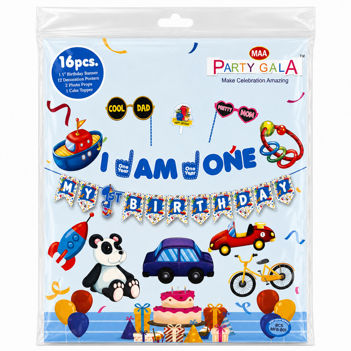PARTTYHUB LITTLE EXPLORER FIRST BIRTHDAY DECOR KIT | LEF | PACK 1