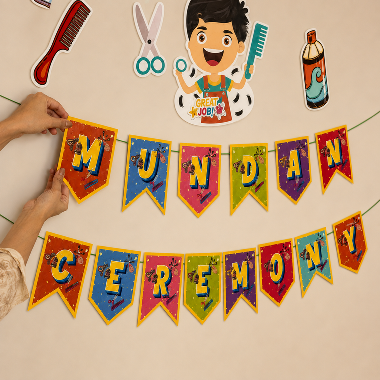 PARTTYHUB BABY BOY'S MUNDAN CEREMONY DECOR KIT- ENGLISH | BAB | PACK 1