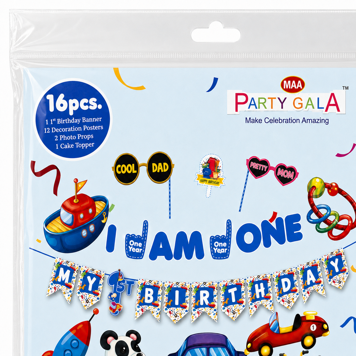 PARTTYHUB LITTLE EXPLORER FIRST BIRTHDAY DECOR KIT | LEF | PACK 1