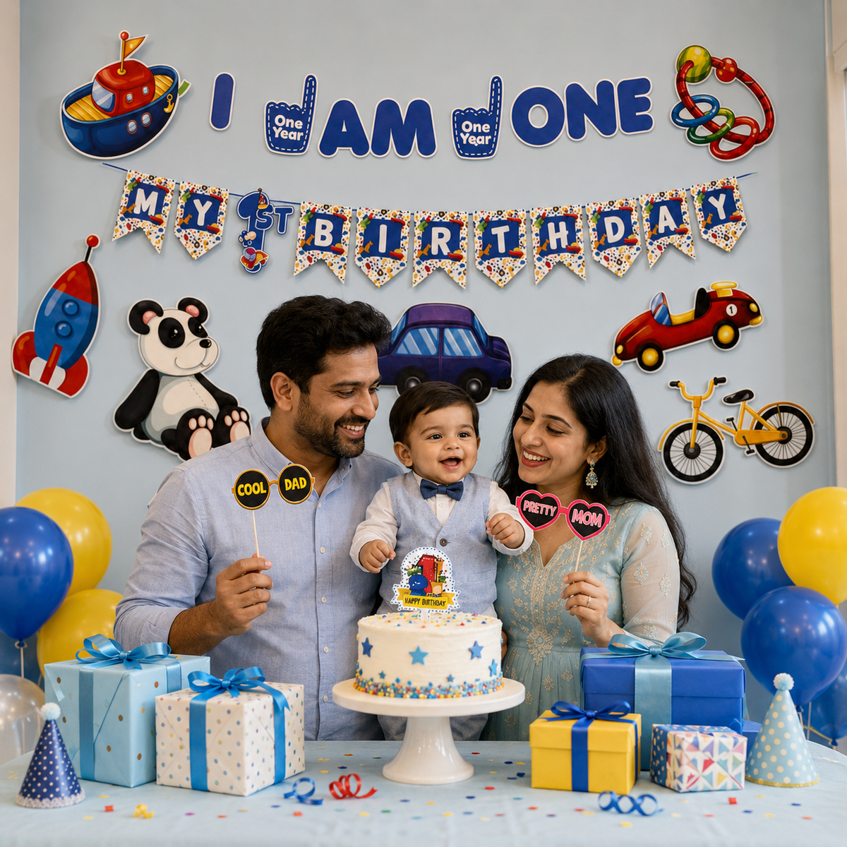 PARTTYHUB LITTLE EXPLORER FIRST BIRTHDAY DECOR KIT | LEF | PACK 1