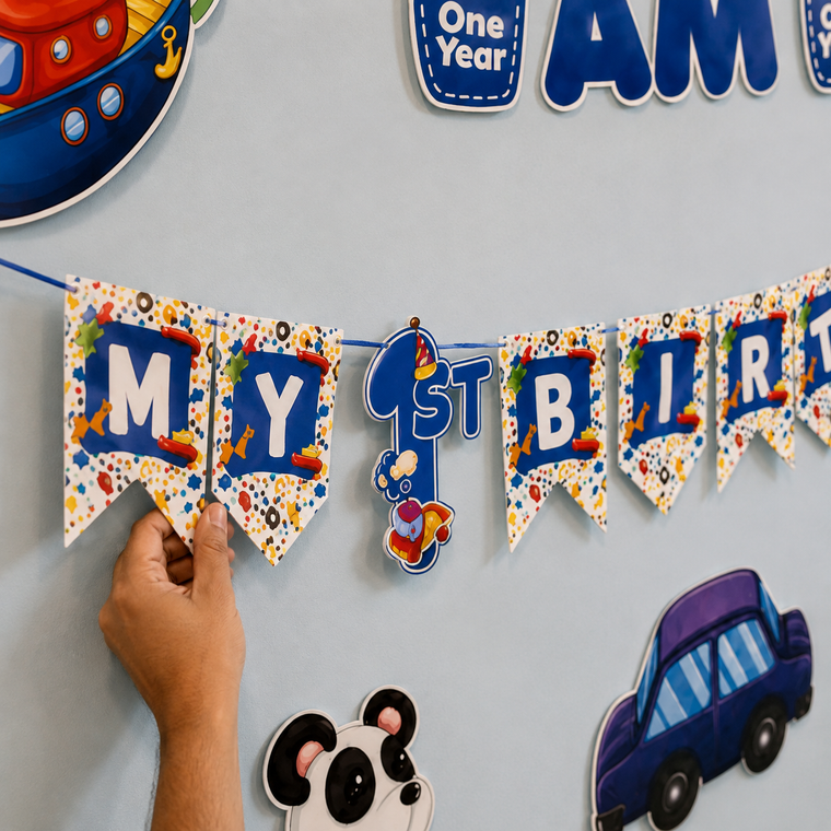 PARTTYHUB LITTLE EXPLORER FIRST BIRTHDAY DECOR KIT | LEF | PACK 1