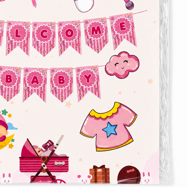 PARTTYHUB PINK BABY SHOWER CELEBRATION DECOR KIT | PBS | PACK 1