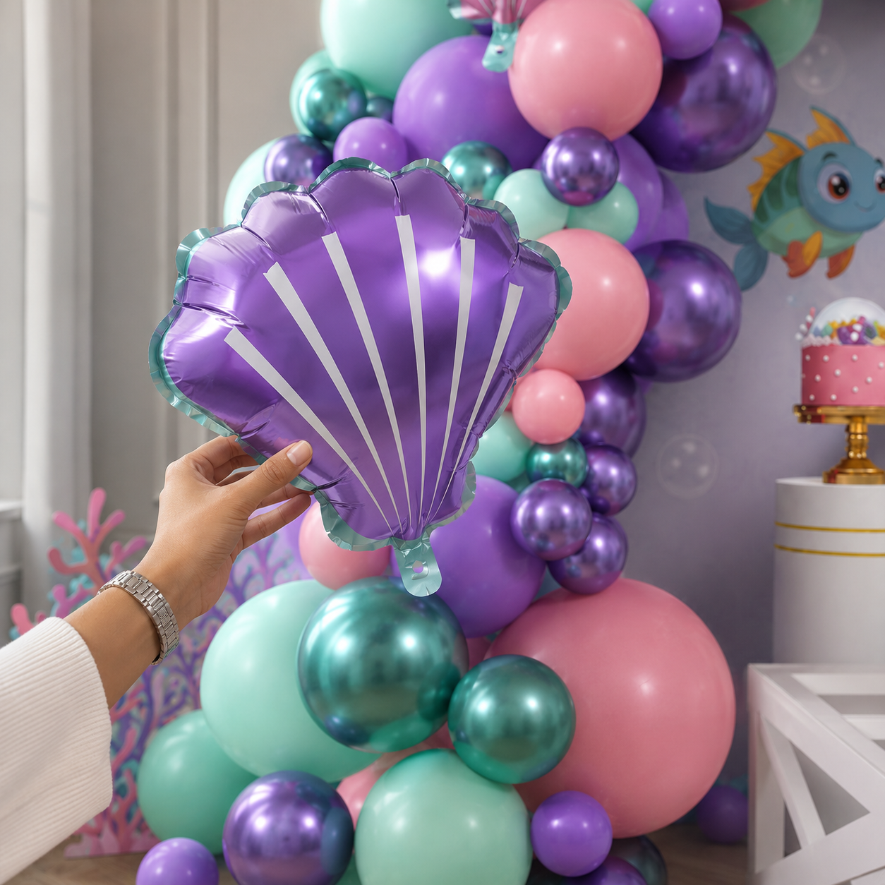 Parttyhub Mermaid Fantasy Metallic Balloon Set | MFM | Pack 1