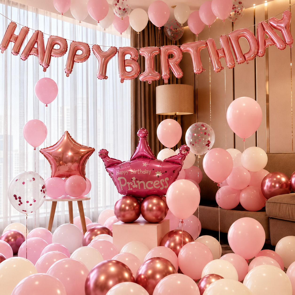 Parttyhub Princess Crown Birthday Balloon Set | PCB | Pack 1