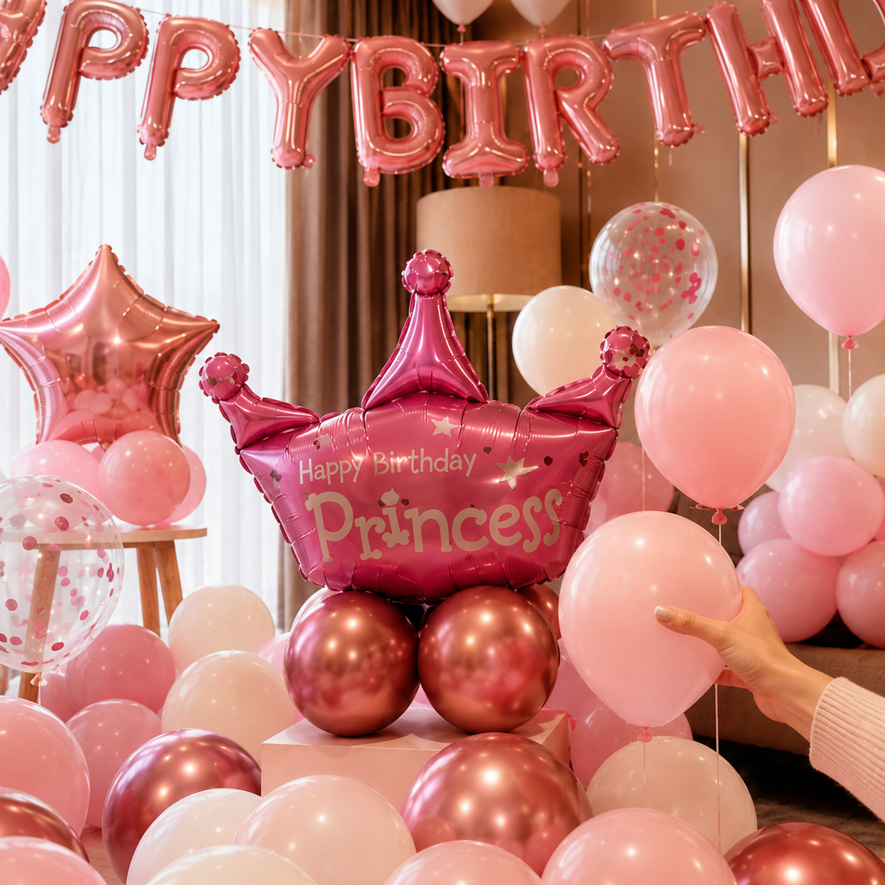 Parttyhub Princess Crown Birthday Balloon Set | PCB | Pack 1