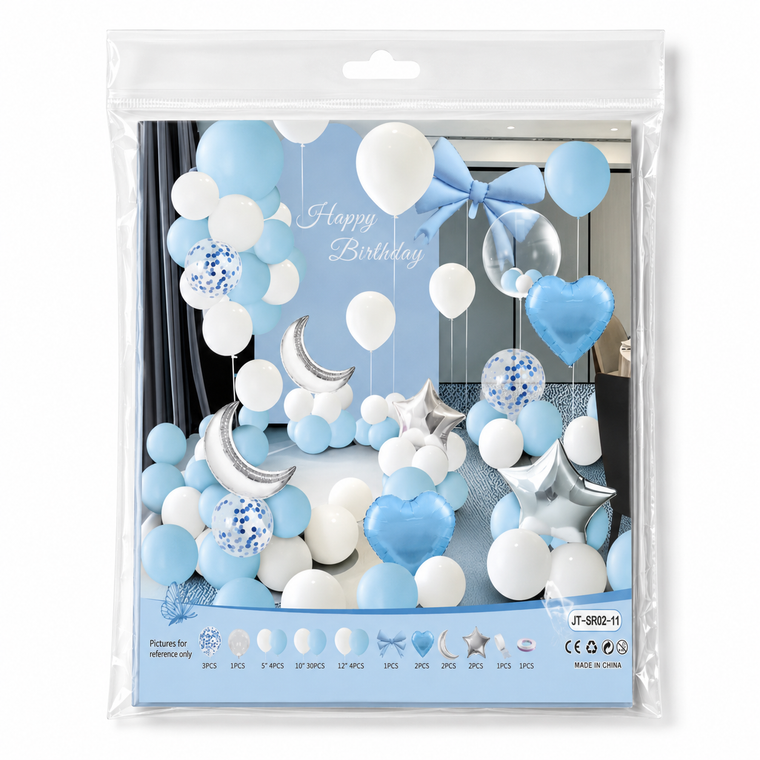Parttyhub Dreamy Moon And Stars Birthday Balloon Set | DMS | Pack 1