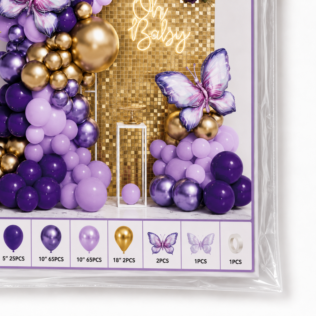 Parttyhub Royal Lavender Luxe Balloon Set | RLL | Pack 1