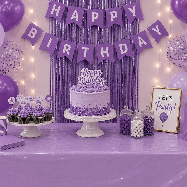 Parttyhub Lavender Solid Colour Tablecloth | PLN | Pack 1