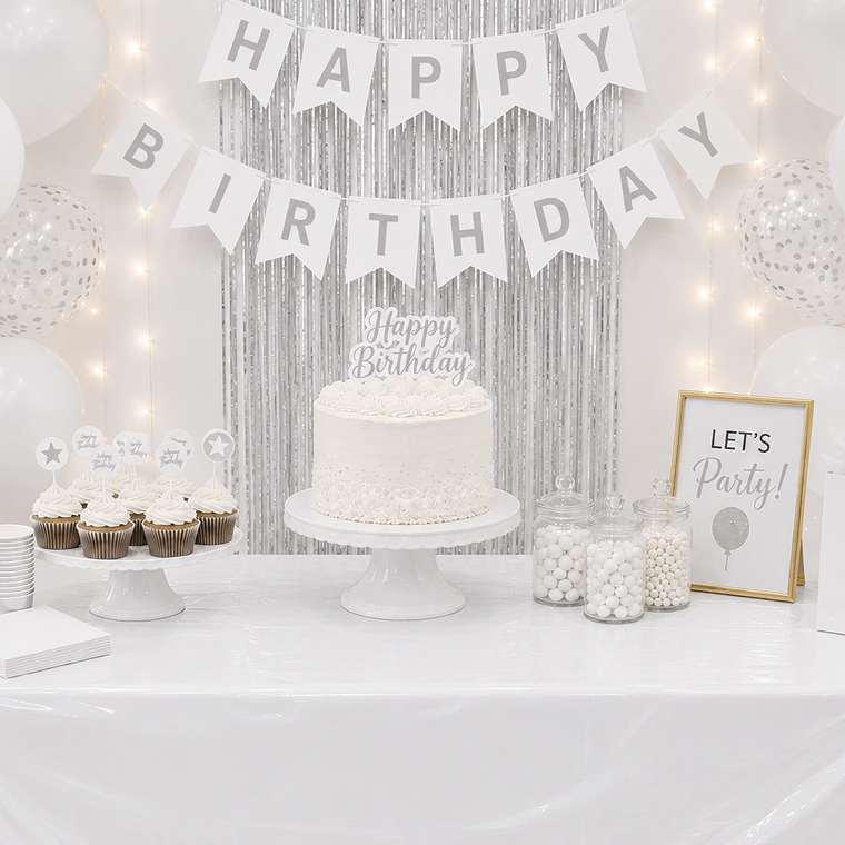 Parttyhub White Solid Colour Tablecloth | PLN | Pack 1