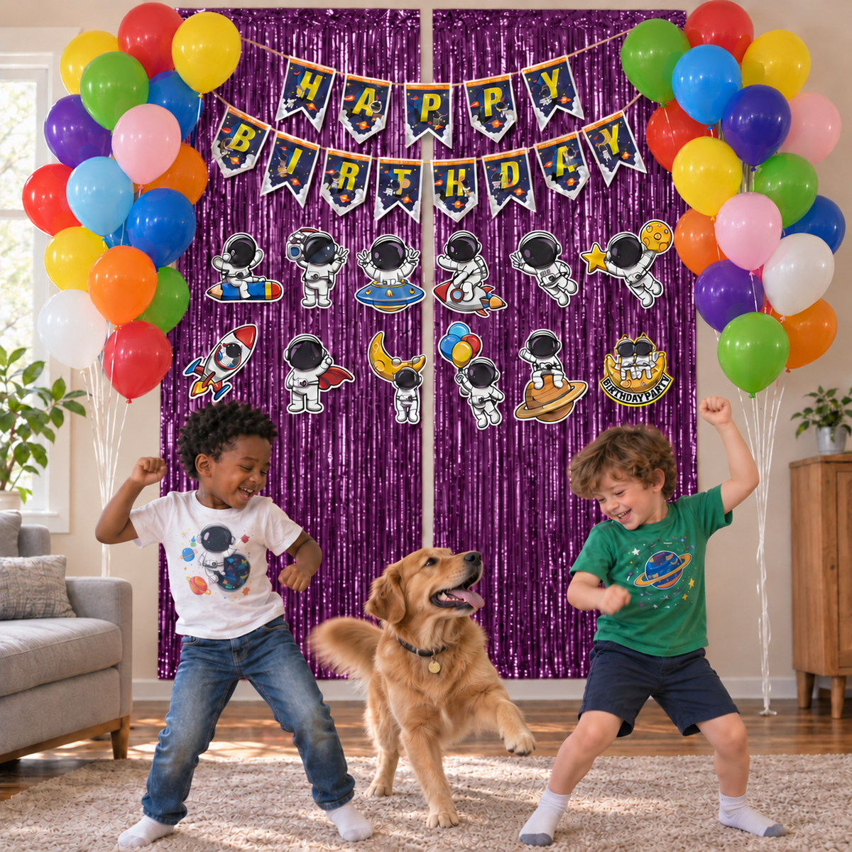 PARTTYHUB SPACE ADVENTURER BIRTHDAY PARTY DECOR KIT- PURPLE | SAP | PACK 1