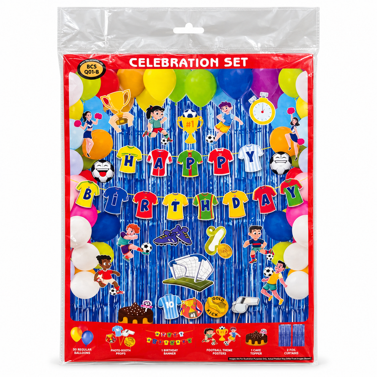 PARTTYHUB BIRTHDAY PARTY FOOTBALL THEME COMBO SET | FOO | PACK 1