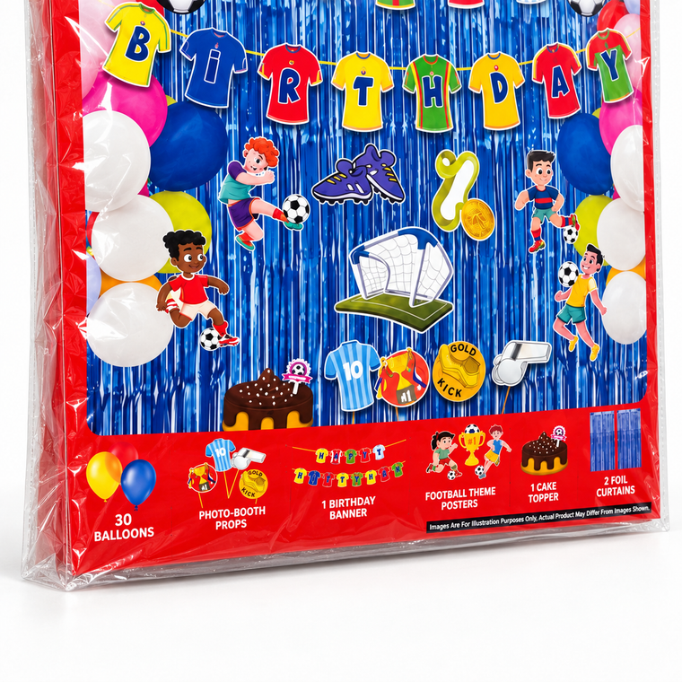 PARTTYHUB BIRTHDAY PARTY FOOTBALL THEME COMBO SET | FOO | PACK 1