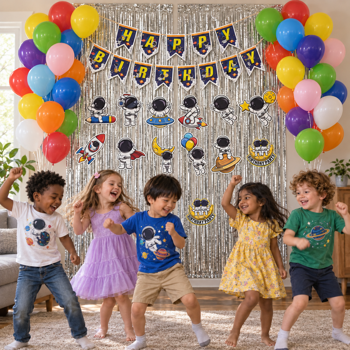 PARTTYHUB SPACE ADVENTURER BIRTHDAY PARTY DECOR KIT-  BLUE AND SILVER | SAS | PACK 1