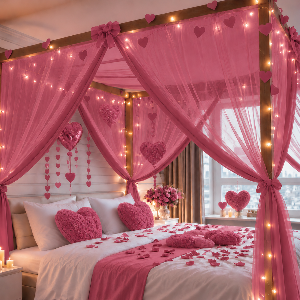 PARTTYHUB DARK PINK TULLE DRAPES | DPT | PACK 1