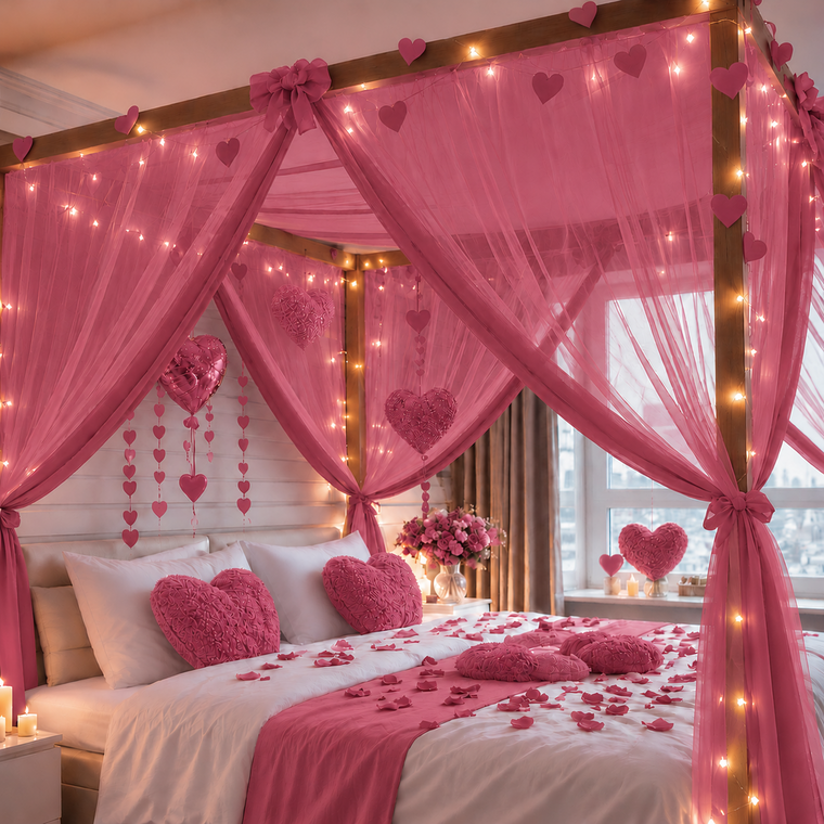 PARTTYHUB DARK PINK TULLE DRAPES | DPT | PACK 1