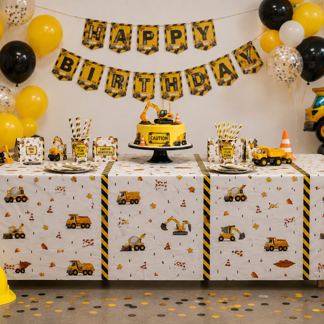 Parttyhub Construction Zone Party Tablecloth | CNSZN | Pack 1