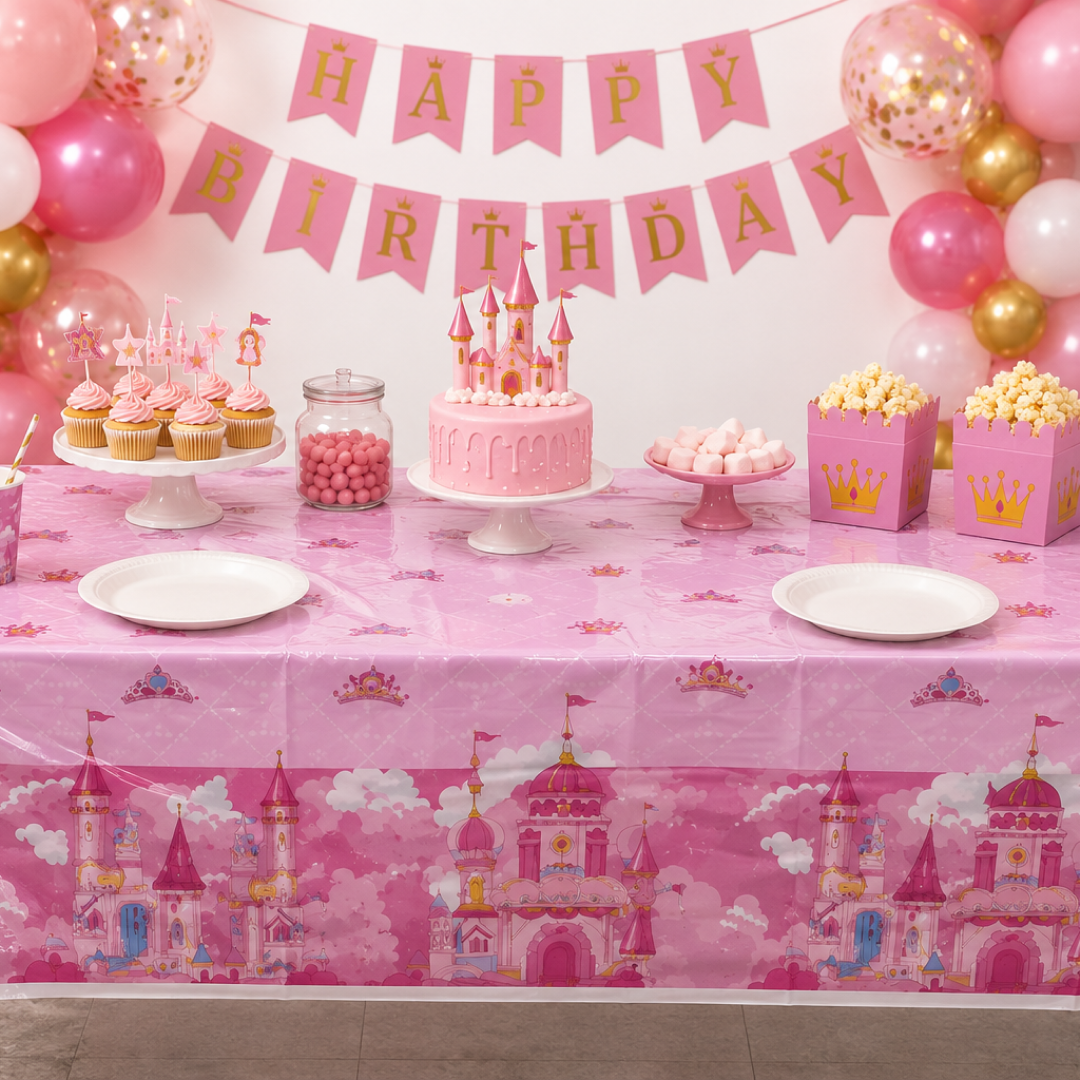 Parttyhub Disney Pink Castle Tablecloth | DSNY | Pack 1