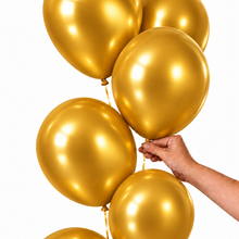 PARTTYHUB CHAMPAGNE POP METALLIC GOLD BALLOONS | MET | PACK 15 | PACK 30