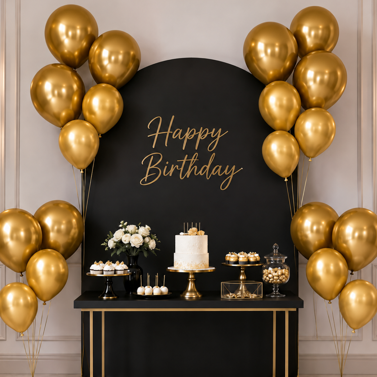 PARTTYHUB CHAMPAGNE POP METALLIC GOLD BALLOONS | MET | PACK 15 | PACK 30
