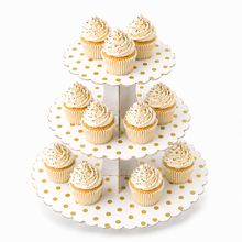 ParttyHub Classic Cupcake Stands- Gold Polka Dots | DRS | Pack 1