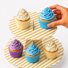 ParttyHub Classic Cupcake Stands- Gold Stripes | CANSTR | Pack 1