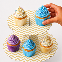 ParttyHub Classic Cupcake Stands- Gold Zigzag Lines | ZGZGL | Pack 1