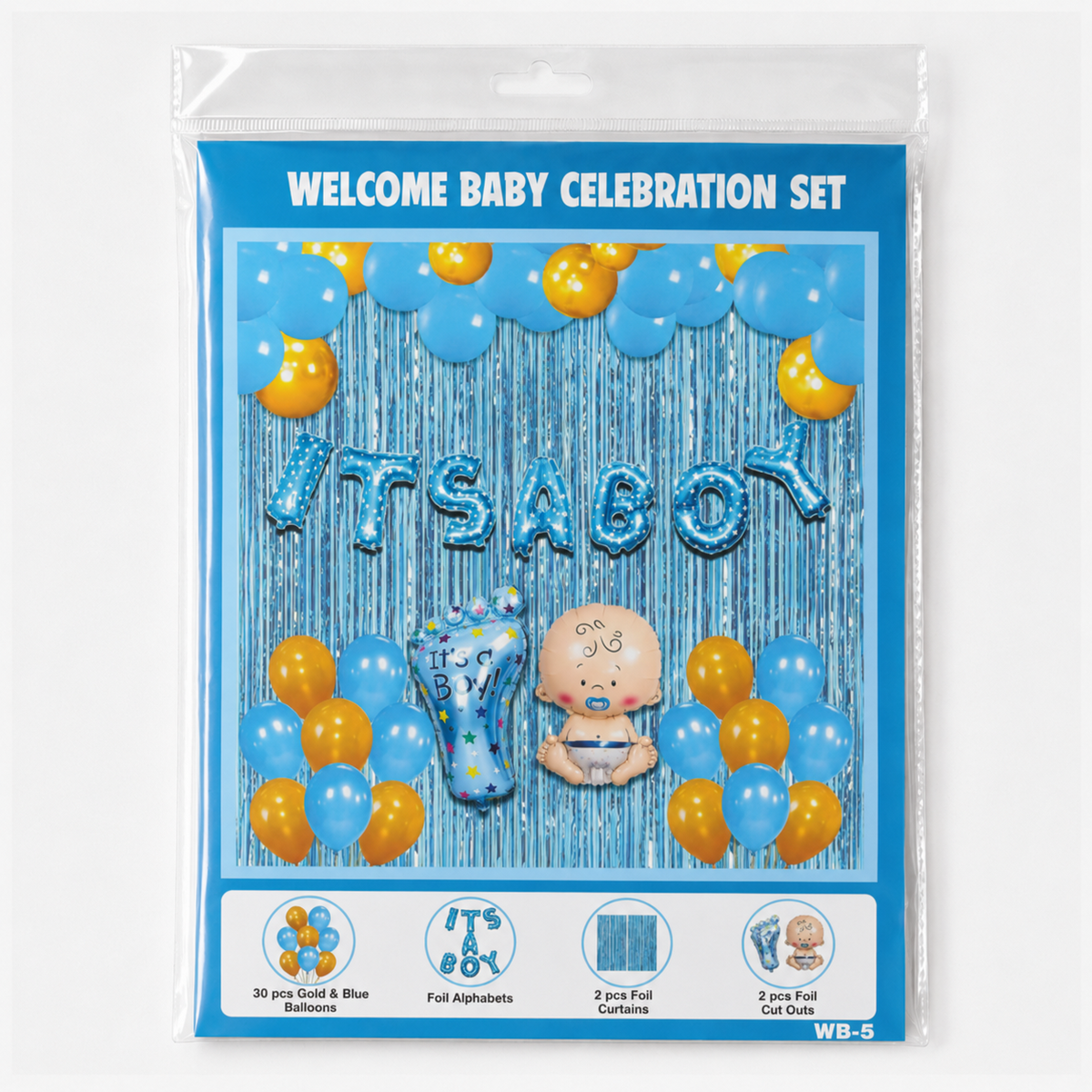 PARTTYHUB IT'S A BOY! BABY CELEBRATION KIT | ISB | PACK 1