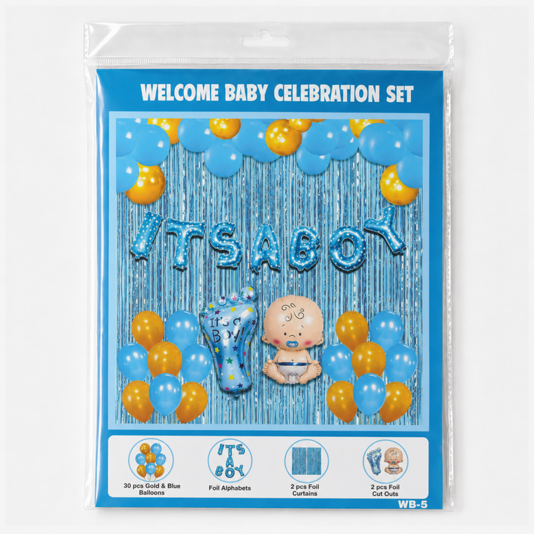 PARTTYHUB IT'S A BOY! BABY CELEBRATION KIT | ISB | PACK 1