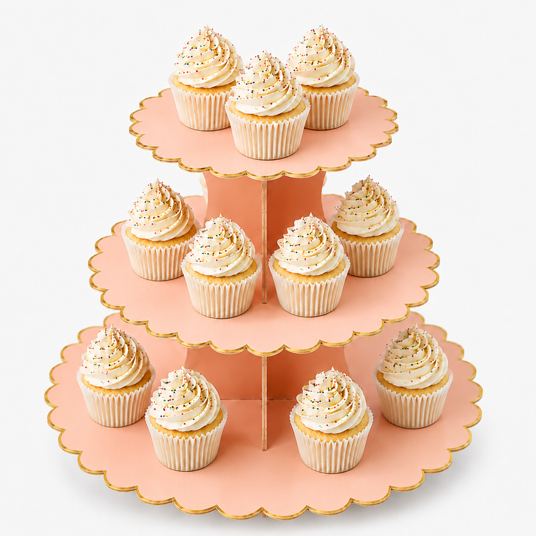 ParttyHub Colourful Party Cake Stands- Light Pink | CLRF | Pack 1