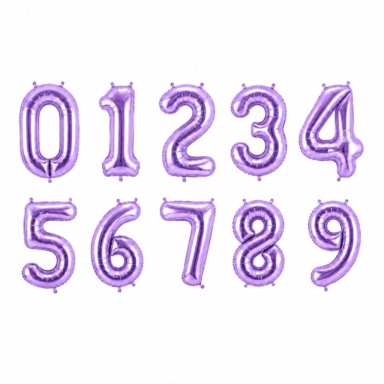 Parttyhub Foil Number Birthday Balloons - 16, 32, 40 Inches - Lightpurple | BDAY | Pack 1