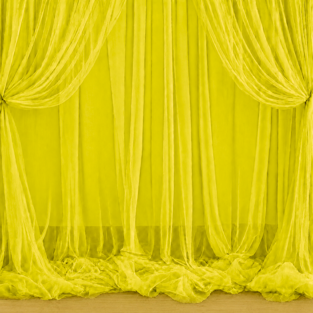PARTTYHUB LIME YELLOW TULLE BACKDROP DRAPES | LYT | PACK 1