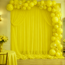 PARTTYHUB LIME YELLOW TULLE BACKDROP DRAPES | LYT | PACK 1