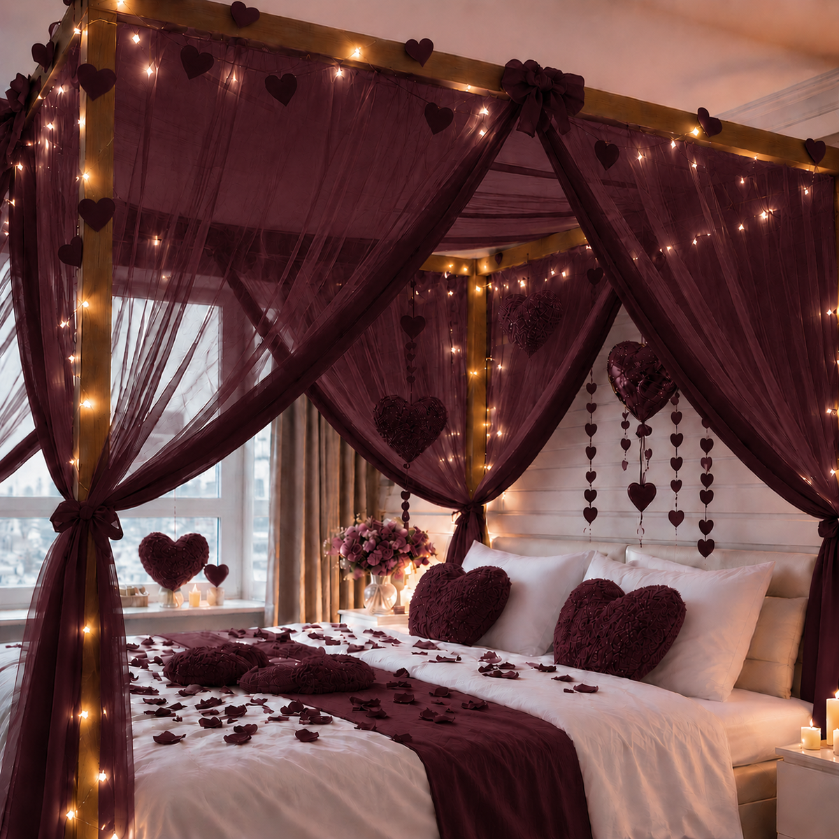 PARTTYHUB MAROON TULLE DRAPES | MTD | PACK 1