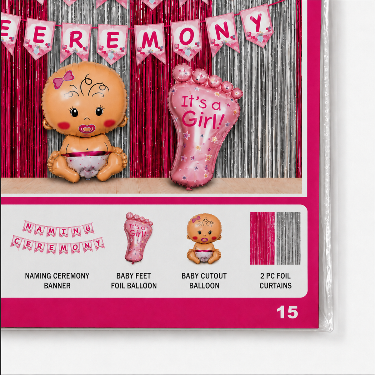 PARTTYHUB NAMING CEREMONY PARTY COMBO SET- PINK | NPI | PACK 1