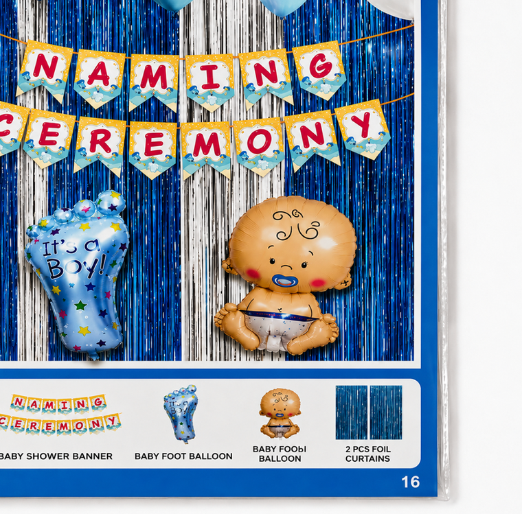 PARTTYHUB NAMING CEREMONY PARTY COMBO SET- BLUE | NBL | PACK 1