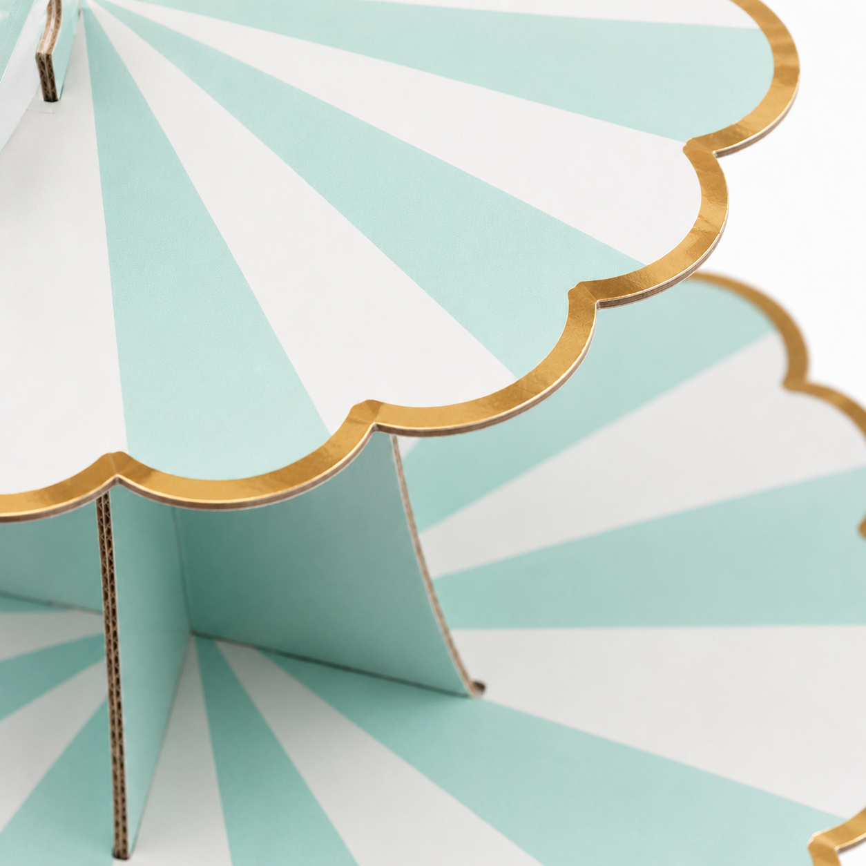 ParttyHub Cabana Striped Cake Stand- Pastel Green | CANSTR | Pack 1
