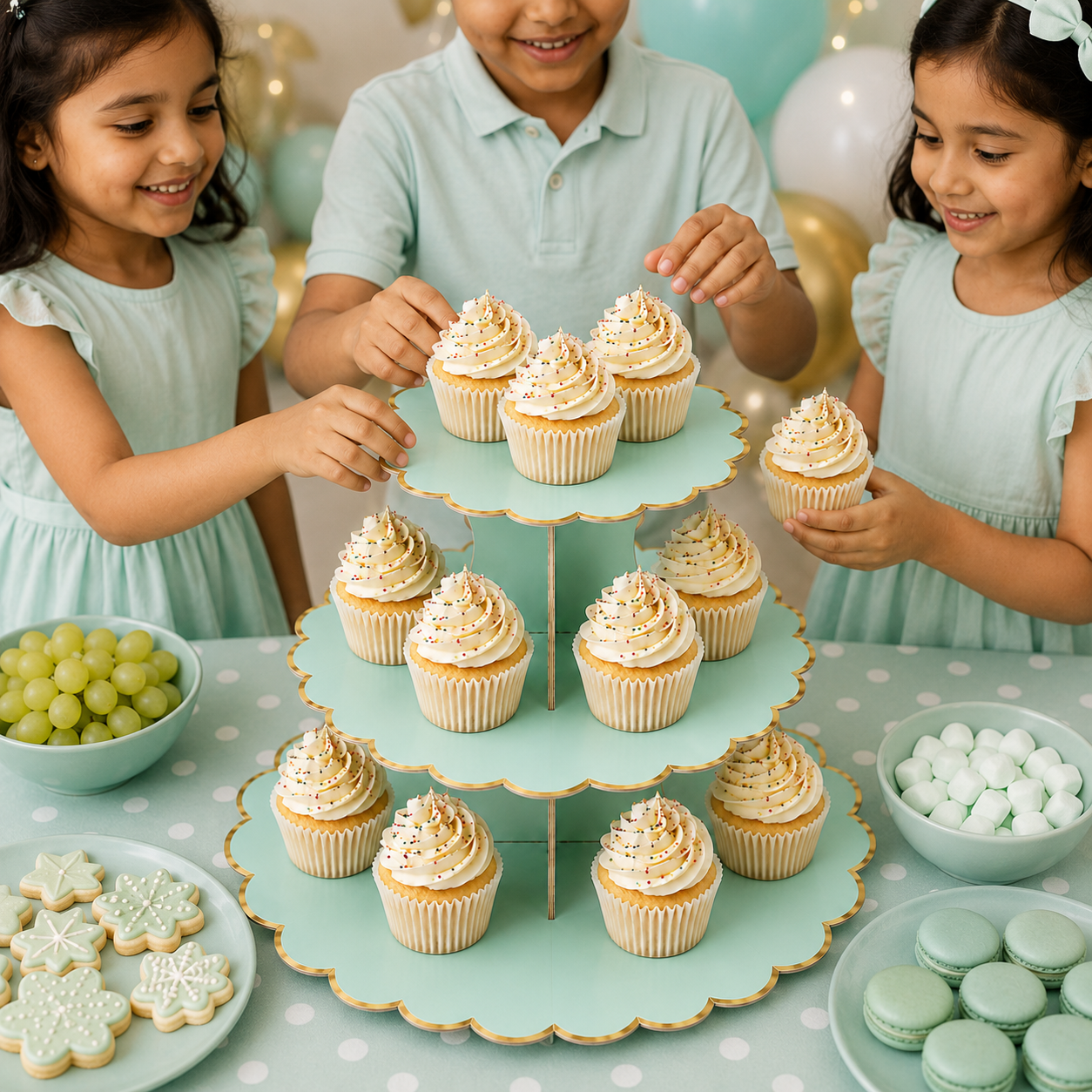 ParttyHub Colourful Party Cupcake Stands- Pastel Green | CLRF  | Pack 1
