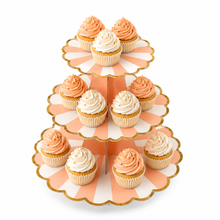 ParttyHub Cabana Striped Cake Stand- Peach | CANSTR | Pack 1