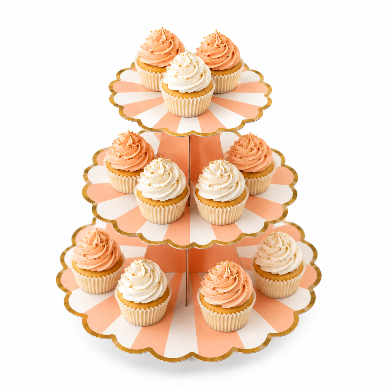 ParttyHub Cabana Striped Cake Stand- Peach | CANSTR | Pack 1