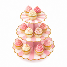 ParttyHub Cabana Striped Cake Stand- Pink | CANSTR | Pack 1