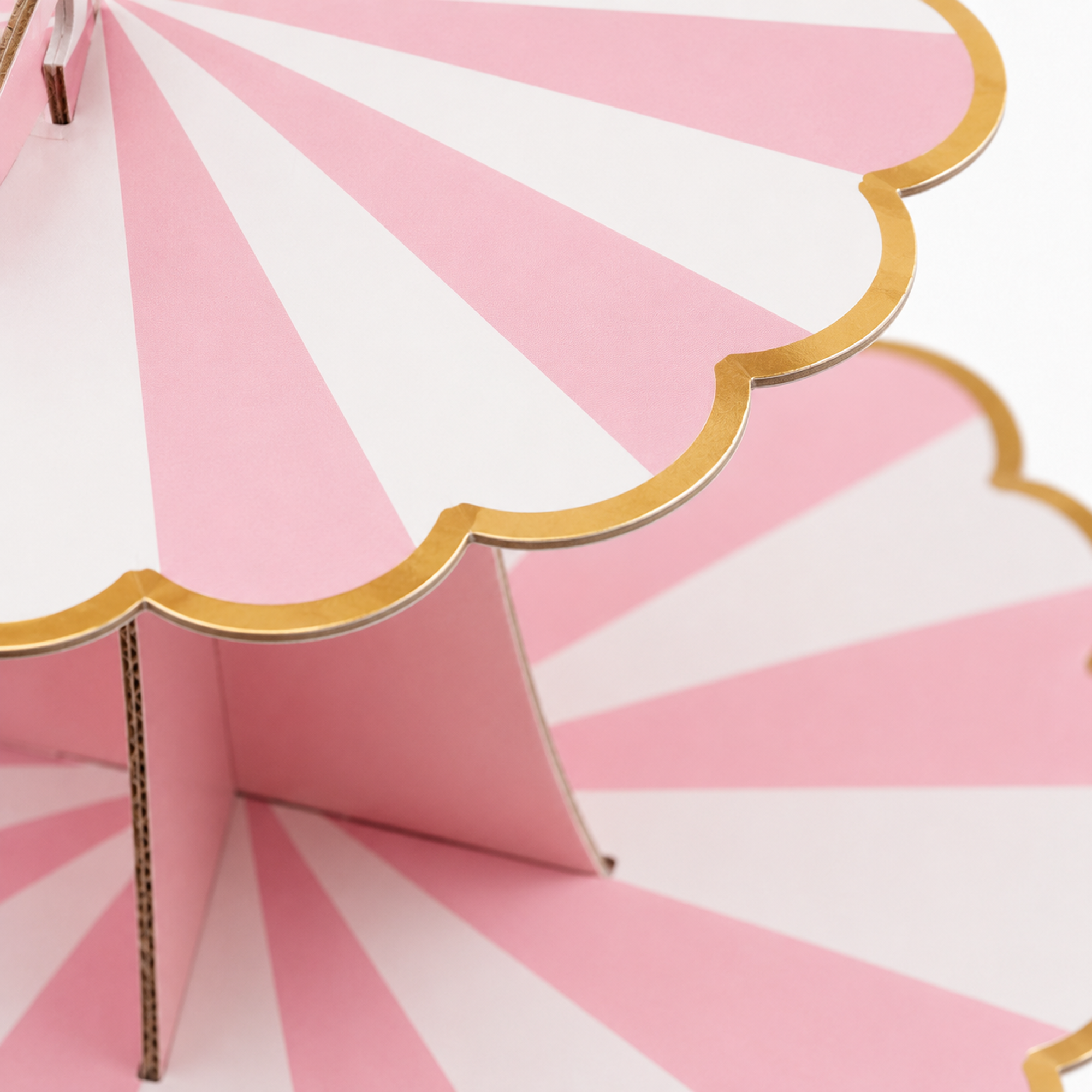 ParttyHub Cabana Striped Cake Stand- Pink | CANSTR | Pack 1
